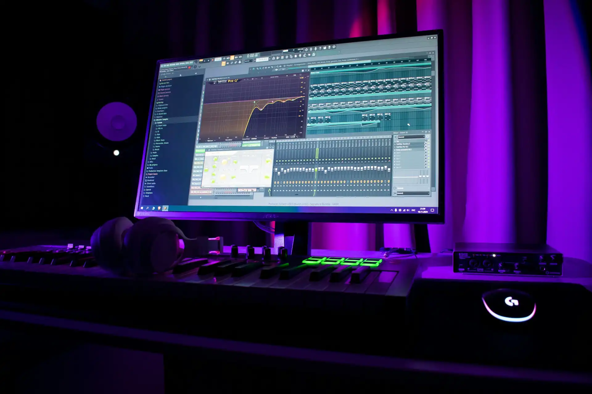Muziek produceren in FL Studio op een computer scherm